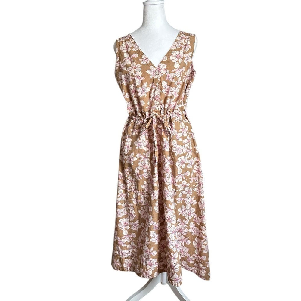 GAP Women MIDI HANKERCHIEF HEM DRESS Floral  multicolor Size L Petite - Picture 3 of 17